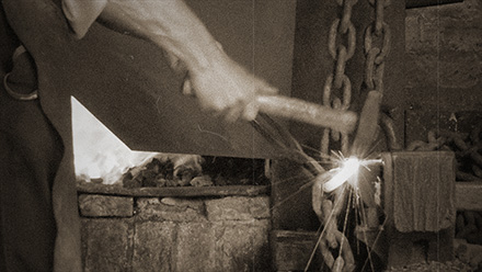 Chainmaking at the Black Country Museum.