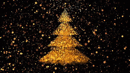 Golden Bokeh Christmas Tree